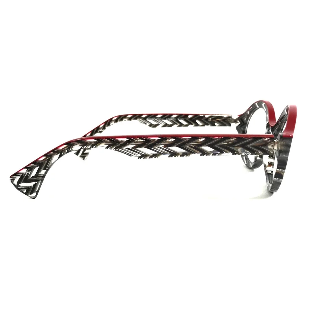 Alain Mikli Eyeglasses Frames A03020 4113 Zigzag Black Grey Red Round 48-22-145